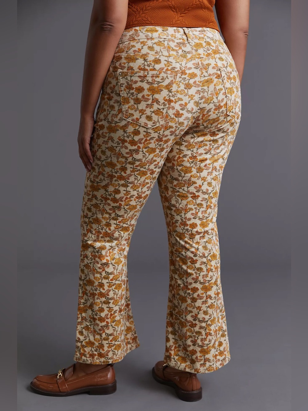 Pilcro The Icon Floral Corduroy Flare Pants Size 32 NWT Anthropologie $140 - Picture 11 of 15